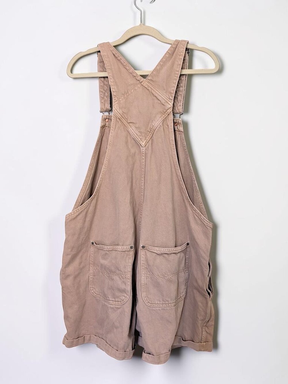 VTG 90s prairie fairy cottage kitten cat brown taupe denim overalls OS unisex - Picture 7 of 9